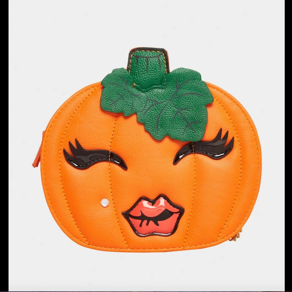 BETSEY JOHNSON Pumpkin Kitsch Crossbody Bag Orange